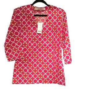 Tracy Negoshian Womens Top TN082 Kaitlin Pink Multicolored Artsy Size XS NWT
